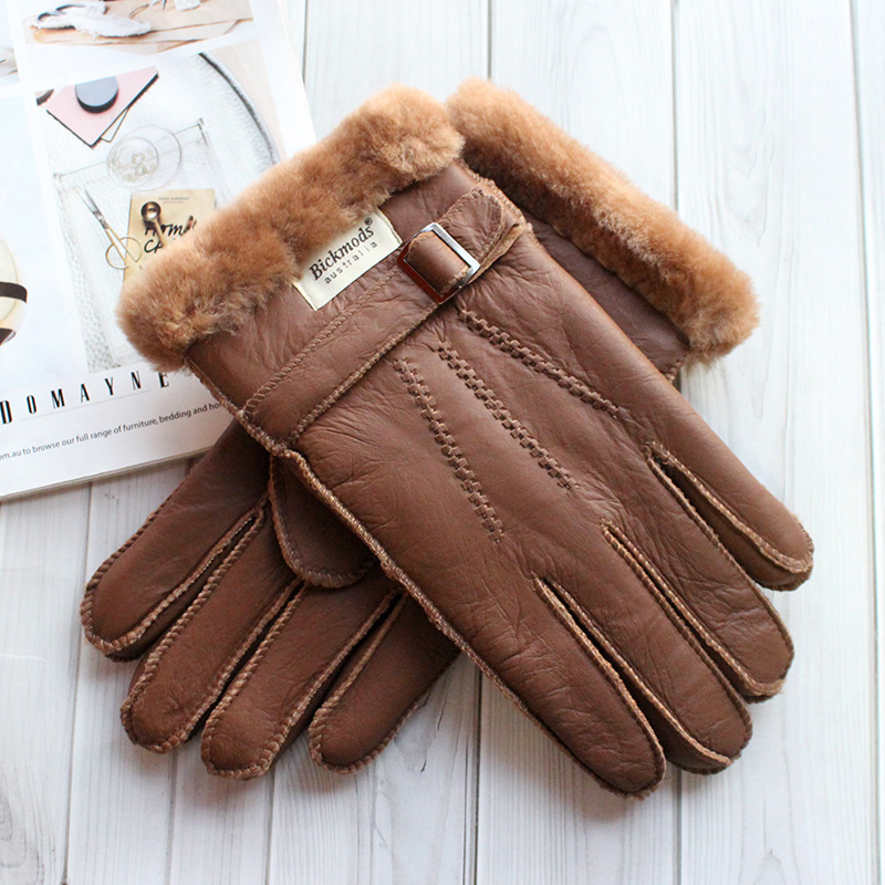 Leather Driving Glove - Rękawiczki z owczej skóry Męskie grube