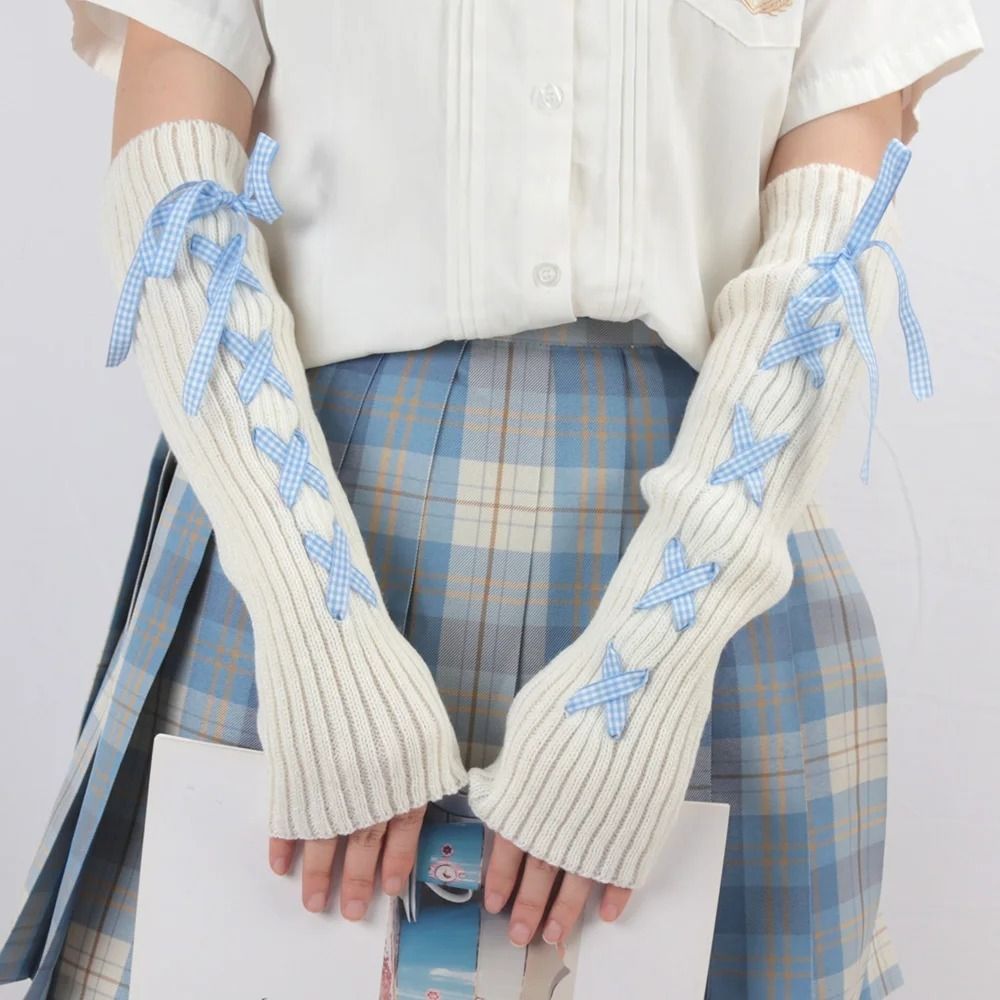 Fingerless Glove Knit - Modne damskie jesienno-zimowe dzianinowe rękawiczki bez