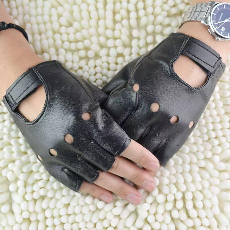 Leather Driving Glove - Męskie/Damskie Rękawiczki Bez Palców ze Sztucznej