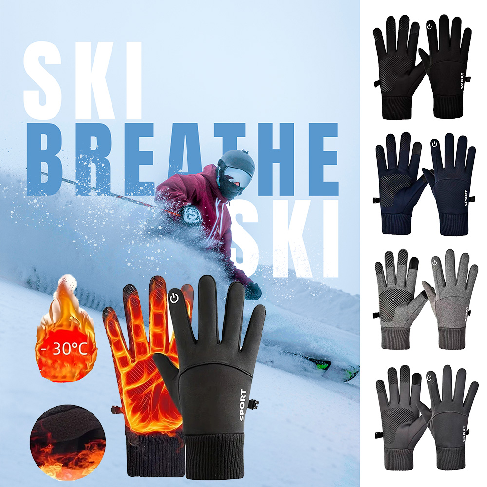 Ski Glove Waterproof - Zimowe rękawice rowerowe wiatroodporne ocieplane polarem