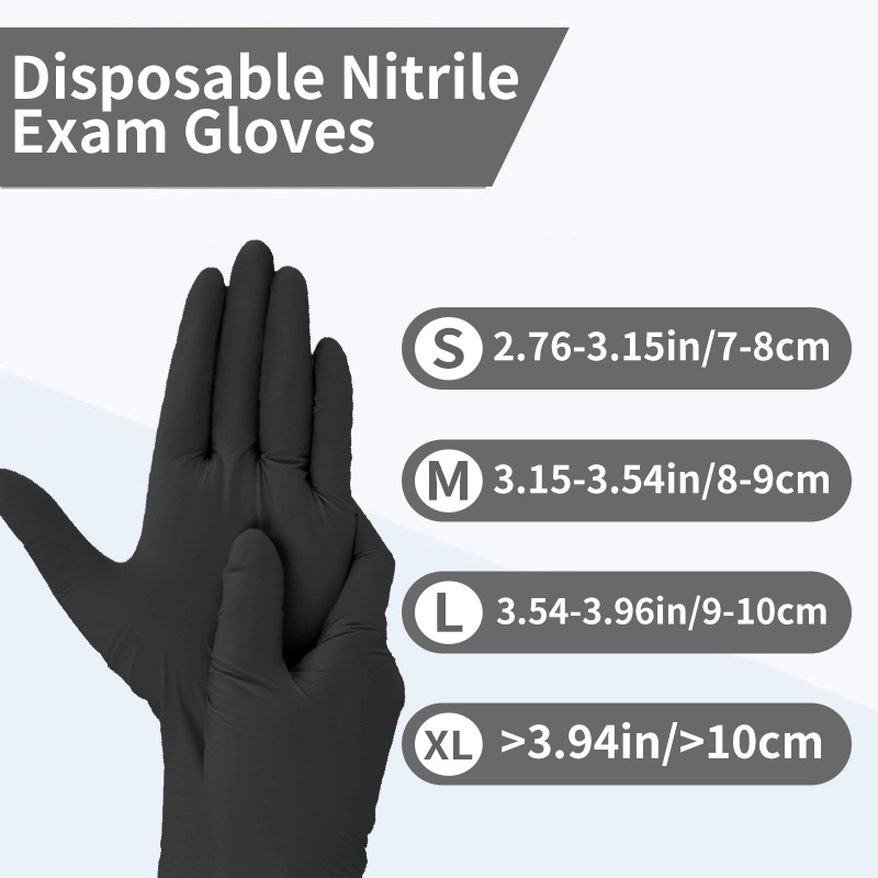 100-1000 szt. czarnych rękawic – Exam Glove Nitrile recenzja i cena