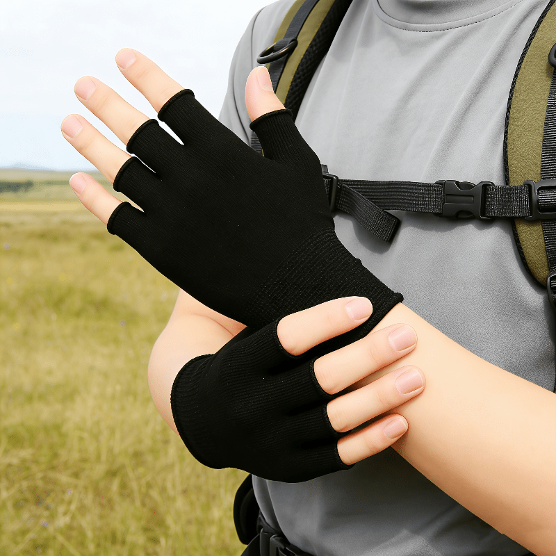 Czarne dzianinowe rękawiczki b – Fingerless Glove Knit recenzja i cena